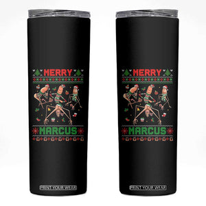Funny Merry Marcus Skinny Tumbler Ugly Christmas Marcus The Worm Meme Gift TS12 Black Print Your Wear