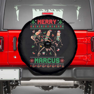 Funny Merry Marcus Spare Tire Cover Ugly Christmas Marcus The Worm Meme Gift TS12 Black Print Your Wear