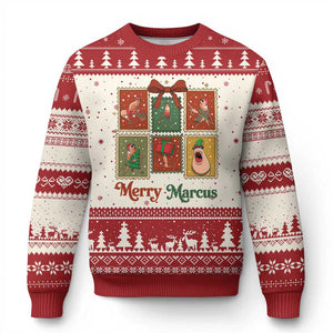 Xmas Marcus The Worm Meme Ugly Christmas Sweater Funny Merry Marcus Gift TS12 Beige Red Print Your Wear