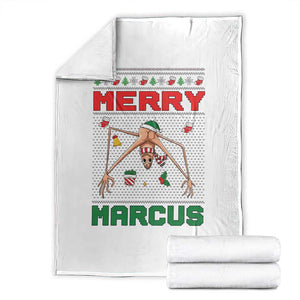 Marcus The Worm Meme Merry Marcus Throw Blanket Funny Ugly Christmas Gift TS12 White Print Your Wear