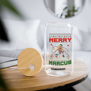 Marcus The Worm Meme Merry Marcus Glass Can Funny Ugly Christmas Gift - Print Your Wear