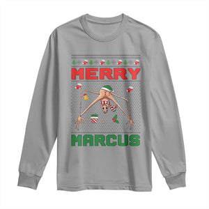 Marcus The Worm Meme Merry Marcus Long Sleeve Shirt Funny Ugly Christmas Gift TS12 Sport Gray Print Your Wear