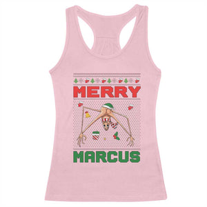 Marcus The Worm Meme Merry Marcus Racerback Tank Top Funny Ugly Christmas Gift TS12 Light Pink Print Your Wear
