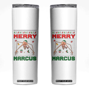 Marcus The Worm Meme Merry Marcus Skinny Tumbler Funny Ugly Christmas Gift TS12 White Print Your Wear