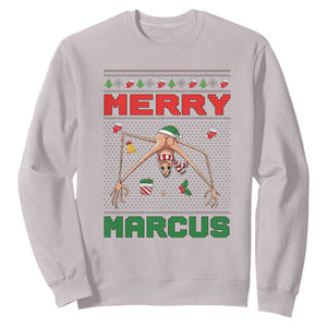 Marcus The Worm Meme Merry Marcus Sweatshirt Funny Ugly Christmas Gift TS12 Ice Gray Print Your Wear
