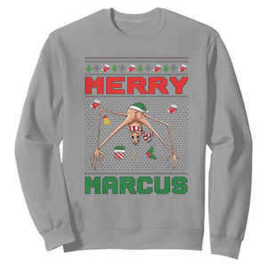 Marcus The Worm Meme Merry Marcus Sweatshirt Funny Ugly Christmas Gift TS12 Sport Gray Print Your Wear