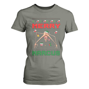 Marcus The Worm Meme Merry Marcus T Shirt For Women Funny Ugly Christmas Gift TS12 Military Green Print Your Wear