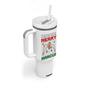 Marcus The Worm Meme Merry Marcus Tumbler With Handle Funny Ugly Christmas Gift - Print Your Wear