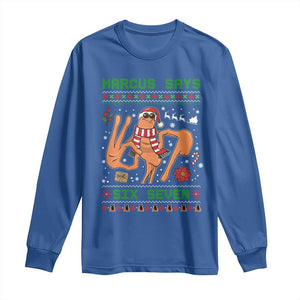 Marcus Says Six Seven Long Sleeve Shirt Funny Ugly Christmas Meme Gift TS12 Royal Blue Print Your Wear
