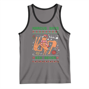 Marcus Says Six Seven Tank Top Funny Ugly Christmas Meme Gift TS12 Deep Heather Black Print Your Wear