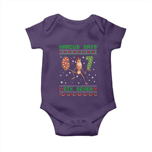 Marcus Says Six Seven Meme Christmas Ugly Sweater Baby Onesie Trendy Tiktok Gift TS12 Purple Print Your Wear