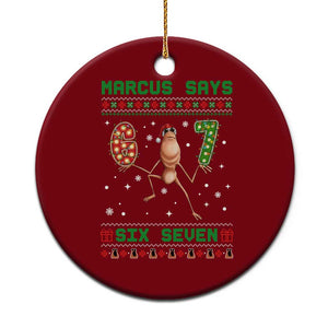 Marcus Says Six Seven Meme Christmas Ugly Sweater Ceramic Ornament Trendy Tiktok Gift TS12 1pc Red Print Your Wear