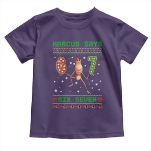 Marcus Says Six Seven Meme Christmas Ugly Sweater Toddler T Shirt Trendy Tiktok Gift TS12 Purple Print Your Wear