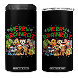 Gen Z Italian Merry Brainrot Christmas 4 in 1 Can Cooler Tumbler Meme Holiday Gift TS12 One Size: 16 oz Black Print Your Wear