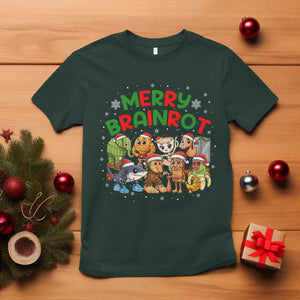 Gen Z Italian Merry Brainrot Christmas T Shirt Meme Holiday Gift TS12 Dark Forest Green Print Your Wear