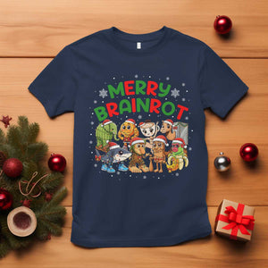 Gen Z Italian Merry Brainrot Christmas T Shirt Meme Holiday Gift TS12 Navy Print Your Wear