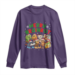 Gen Z Italian Merry Brainrot Christmas Long Sleeve Shirt Meme Holiday Gift TS12 Purple Print Your Wear