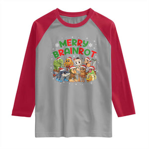 Gen Z Italian Merry Brainrot Christmas Raglan Shirt Meme Holiday Gift TS12 Sport Gray Red Print Your Wear