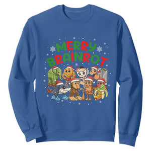 Gen Z Italian Merry Brainrot Christmas Sweatshirt Meme Holiday Gift TS12 Royal Blue Print Your Wear