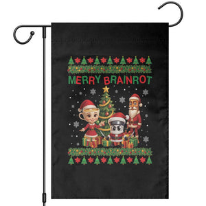 Merry Brainrot Garden Flag Funny Ugly Christmas Italian Meme Gift TS12 Black Print Your Wear