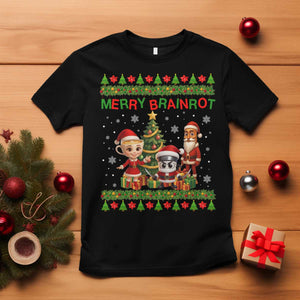 Merry Brainrot T Shirt Funny Ugly Christmas Italian Meme Gift TS12 Black Print Your Wear