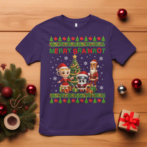 Merry Brainrot T Shirt Funny Ugly Christmas Italian Meme Gift TS12 Purple Print Your Wear