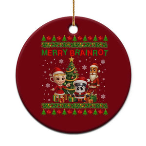 Merry Brainrot Ceramic Ornament Funny Ugly Christmas Italian Meme Gift TS12 1pc Red Print Your Wear