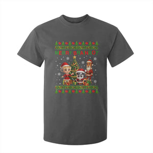 Merry Brainrot T Shirt For Kid Funny Ugly Christmas Italian Meme Gift TS12 Dark Heather Print Your Wear