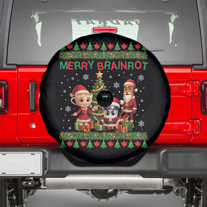 Merry Brainrot Spare Tire Cover Funny Ugly Christmas Italian Meme Gift TS12 Black Print Your Wear