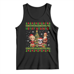 Merry Brainrot Tank Top Funny Ugly Christmas Italian Meme Gift TS12 Black Print Your Wear