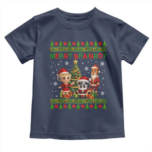 Merry Brainrot Toddler T Shirt Funny Ugly Christmas Italian Meme Gift TS12 Navy Print Your Wear