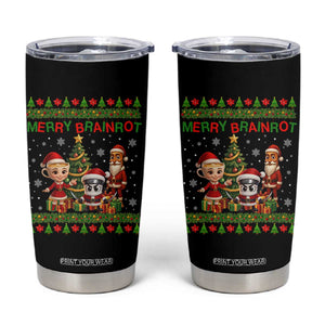 Merry Brainrot Tumbler Cup Funny Ugly Christmas Italian Meme Gift TS12 Black Print Your Wear