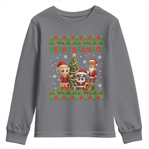 Merry Brainrot Youth Sweatshirt Funny Ugly Christmas Italian Meme Gift TS12 Charcoal Print Your Wear