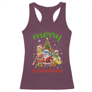 Merry Brainrotmas Racerback Tank Top Funny Italian Brainrot Meme Christmas TS12 Maroon Print Your Wear