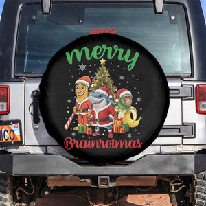 Merry Brainrotmas Spare Tire Cover Funny Italian Brainrot Meme Christmas TS12 No hole Black Print Your Wear