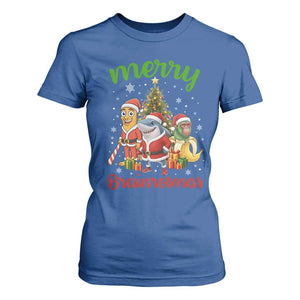 Merry Brainrotmas T Shirt For Women Funny Italian Brainrot Meme Christmas TS12 Royal Blue Print Your Wear