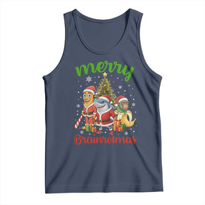 Merry Brainrotmas Tank Top Funny Italian Brainrot Meme Christmas TS12 Navy Print Your Wear