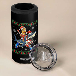 Funny Tung Tung Sahur Riding Tralala 4 in 1 Can Cooler Tumbler Ugly Chritstmas Italian Brainrot Meme TS12 Print Your Wear