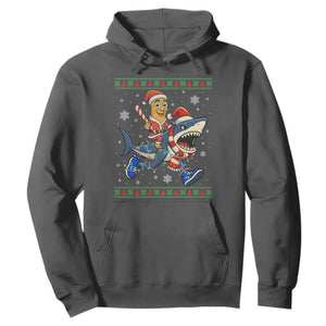 Funny Tung Tung Sahur Riding Tralala Hoodie Ugly Chritstmas Italian Brainrot Meme TS12 Dark Heather Print Your Wear