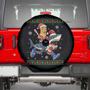 Funny Tung Tung Sahur Riding Tralala Spare Tire Cover Ugly Chritstmas Italian Brainrot Meme TS12 Black Print Your Wear