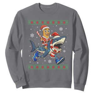 Funny Tung Tung Sahur Riding Tralala Sweatshirt Ugly Chritstmas Italian Brainrot Meme TS12 Charcoal Print Your Wear