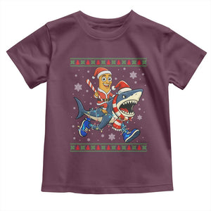Funny Tung Tung Sahur Riding Tralala Toddler T Shirt Ugly Chritstmas Italian Brainrot Meme TS12 Maroon Print Your Wear
