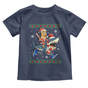Funny Tung Tung Sahur Riding Tralala Toddler T Shirt Ugly Chritstmas Italian Brainrot Meme TS12 Navy Print Your Wear
