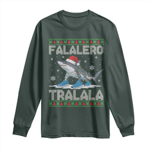 Falalero Tralala Italian Brainrot Meme Christmas Long Sleeve Shirt Funny Gen Z Alpha Ugly Xmas Gift TS12 Dark Forest Green Print Your Wear