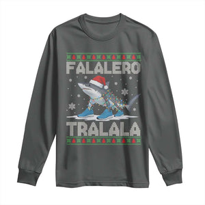 Falalero Tralala Italian Brainrot Meme Christmas Long Sleeve Shirt Funny Gen Z Alpha Ugly Xmas Gift TS12 Dark Heather Print Your Wear