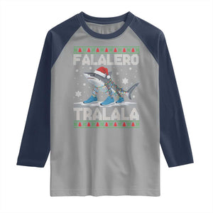 Falalero Tralala Italian Brainrot Meme Christmas Raglan Shirt Funny Gen Z Alpha Ugly Xmas Gift TS12 Sport Gray Navy Print Your Wear