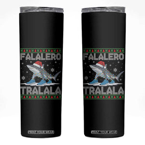 Falalero Tralala Italian Brainrot Meme Christmas Skinny Tumbler Funny Gen Z Alpha Ugly Xmas Gift TS12 Black Print Your Wear