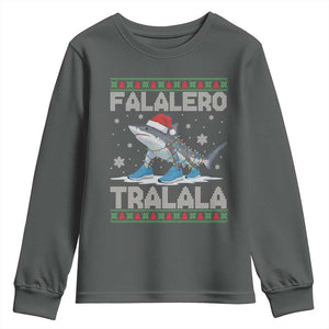 Falalero Tralala Italian Brainrot Meme Christmas Youth Sweatshirt Funny Gen Z Alpha Ugly Xmas Gift TS12 Dark Heather Print Your Wear