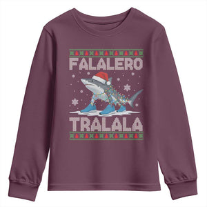 Falalero Tralala Italian Brainrot Meme Christmas Youth Sweatshirt Funny Gen Z Alpha Ugly Xmas Gift TS12 Maroon Print Your Wear
