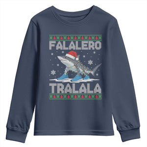 Falalero Tralala Italian Brainrot Meme Christmas Youth Sweatshirt Funny Gen Z Alpha Ugly Xmas Gift TS12 Navy Print Your Wear